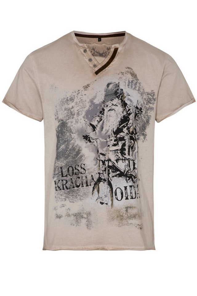 Hangowear Trachtenshirt Trachtenshirt Herren - ANTON - beige von Hangowear