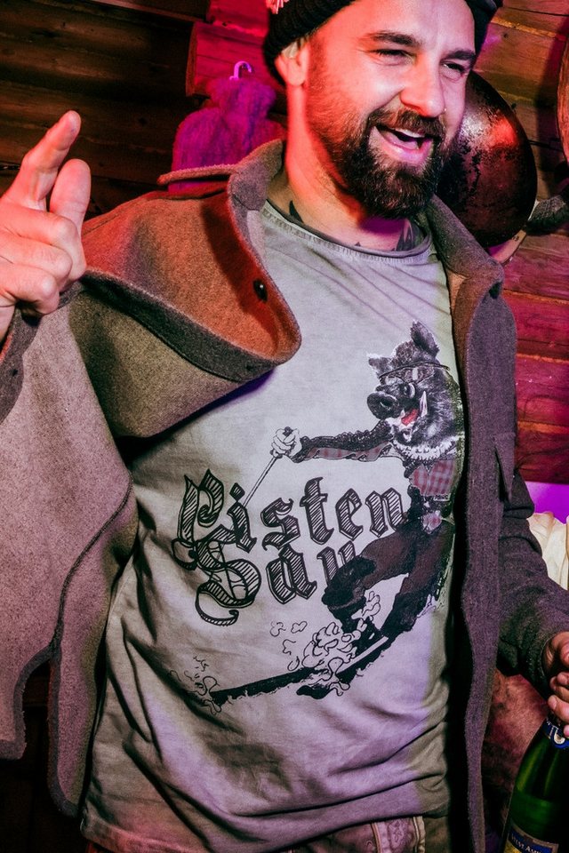 Hangowear Trachtenshirt Trachtenshirt Herren - PISTENSAU - beige von Hangowear