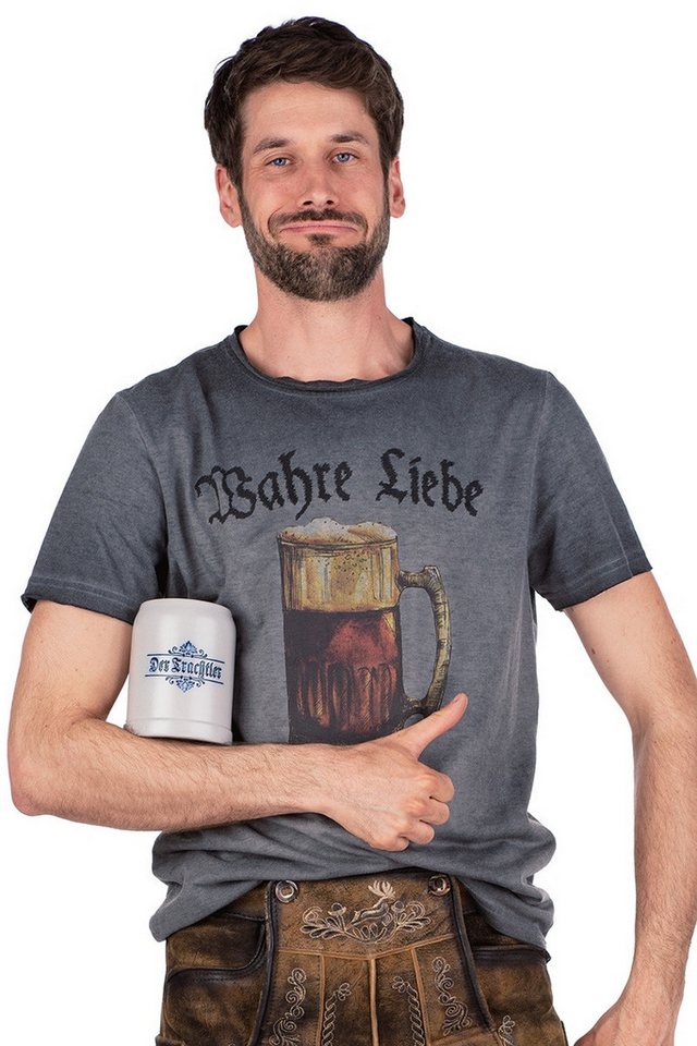 Hangowear Trachtenshirt Trachtenshirt Herren - WAHRE LIEBE - grau von Hangowear