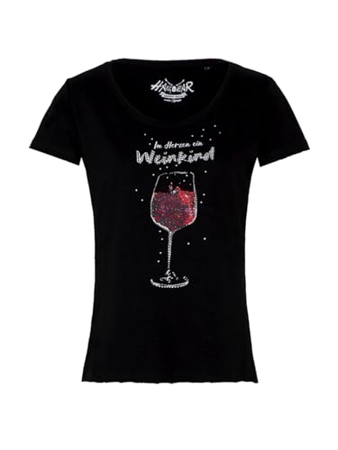 Hangowear Damen T-Shirt WEINKIND schwarz 3XL von Hangowear