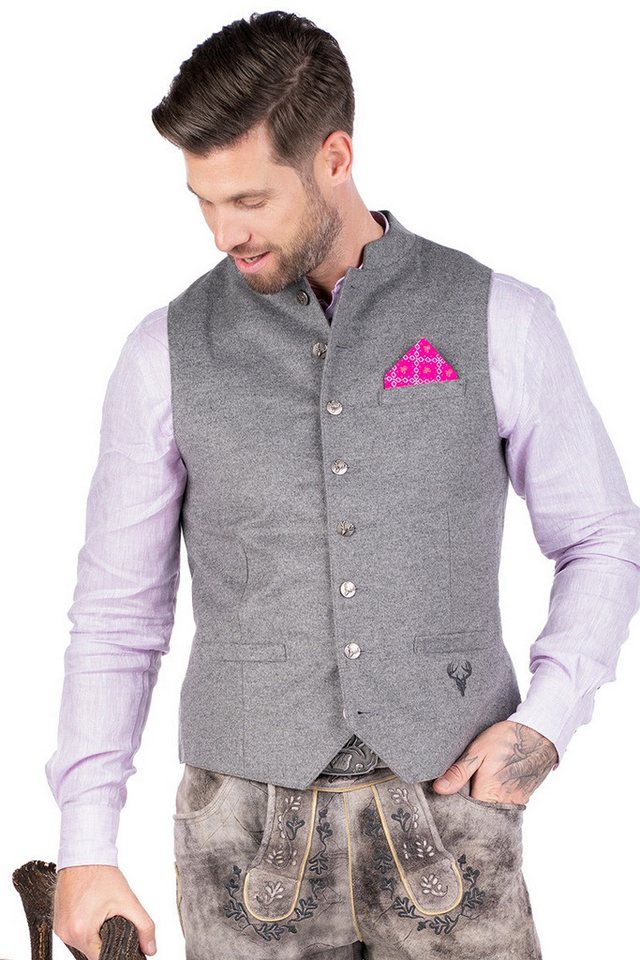 Hangowear Trachtenweste Trachtenweste - DARIAN FLANELL - grau von Hangowear