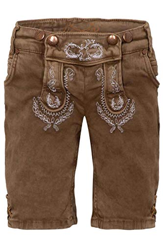 Hangowear Unisex - Kinder Kinder Jeansshort in Lederhosenoptik Hellbraun, Schlamm, 110/116 von Hangowear