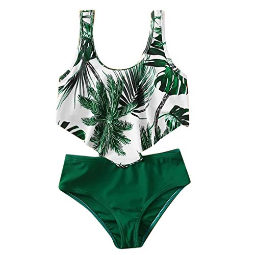 Hangpei Baby Baby Girl verlässt Druck Bademode 2PCS Summer Bikini Bademode Bikini 156 (Green, 11-12 Years) von Hangpei