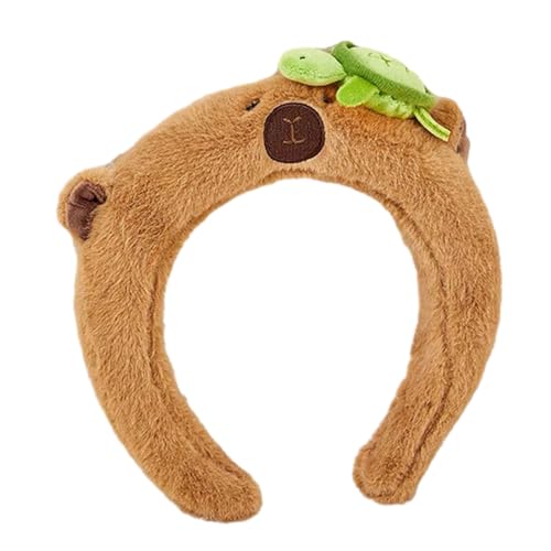 Hangsu Haarreifen, Haarschmuck, Capybara-Kopfbedeckung, Cartoon-Kopfschmuck, Y2K-Haarband, Plüschmaterial, für Mädchen und Damen, niedliches Capybara-Haarband von Hangsu
