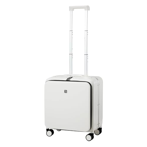 Hanke Upgrade 20" Tragegepäck mit vorderer Laptop-Tasche, Rollkoffer mit Spinner Rädern und TSA Schloss, Aluminiumrahmen PC Hardside Reisegepäck für Frau Mann von Hanke