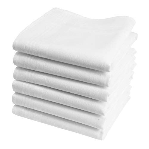 Hankiss - Taschentücher aus Bio-Baumwolle Weiße - Modell Snow - Größe 28cm x 28cm - 6 Stück - 100% Baumwolle GOTS-Zertifiziert Hankiss - Taschentücher aus Bio-Baumwolle Weiße - Modell Snow - Größe 28cm x 28cm - 6 Stück - 100% Baumwolle GOTS-Zertifiziert von Hankiss