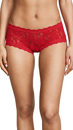 hanky panky Boyshort - Shorty, Panties Damen Unterwäsche, Lingerie Slips Damen Baumwolle, Unterhosen aus Stretch-Spitze Signature Lace, Color Rot - Size M von hanky panky