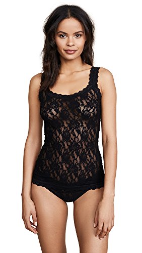 hanky panky Classic Cami - Klassisches Trägerhemd, Unterhemd Damen Spitze aus Stretch-Spitze Signature Lace, Lingerie Camisole Unterwäsche, Color Schwarz - Size XL von hanky panky