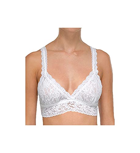 hanky panky Crossover Bralette - Bustier Damen Bralette aus Stretch-Spitze Signature Lace, Lingerie Damenwäsche Zero Feel, BH Ohne Bügel, Color Weiss - Size M von hanky panky