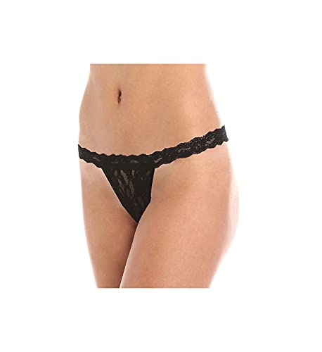 hanky panky G-String - Tanga String Damen, Unterwäschen Damen Baumwolle, Slip Damen aus Stretch-Spitze Signature Lace, Color Schwarz - One Size von hanky panky