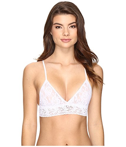 hanky panky Triangle Bralette - Bustier Damen, Dreieck-Bralette aus Stretch-Spitze Signature Lace, Lingerie Damenwäsche Zero Feel, BH Ohne Bügel, Color Weiss - Size M von hanky panky