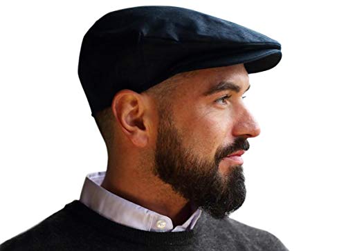 Hanna Hats Irische Vintage Leinen Flat Cap Leinen (Marine, L) von Hanna Hats