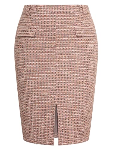 2024 Damen Weihnachten Tweed Rock Hoher Elegant Hohe Taille Knopfdekor von Hanna Nikole