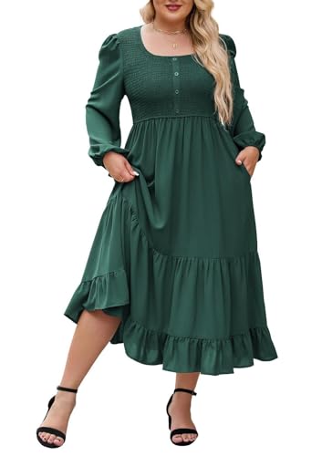 Elegantes Damen-Maxikleid in Übergröße, Herbst 2025, formelles Kleid mit Taschen von Hanna Nikole
