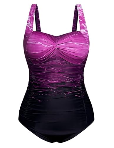 Hanna Nikole Badeanzug Damen Bauchweg GroßE GrößEnschwimmanzug Einteiler Shape Bademode Push Up Schwimmanzug Weiche Strandmode Mit Verstellbarer Schultergurt von Hanna Nikole