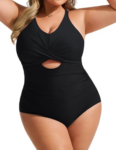 Hanna Nikole Badeanzug Damen Große Größen Bauchweg Einteiliger Strandmode V-Ausschnitt Monokini Badeanzüge für Frauen Bademode Swimsuit Schwarz 42 Hanna Nikole Badeanzug Damen Große Größen Bauchweg Einteiliger Strandmode V-Ausschnitt Monokini Badeanzüge für Frauen Bademode Swimsuit Schwarz 42 von Hanna Nikole
