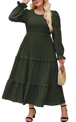 Hanna Nikole Beerdigung Kleid Damen Elegant GroßE GrößEn Abendkleider Kleid Herbst Langarm Cocktailkleider Rundhalsausschnitt A Line HochzeitsgäSte Vintage Kleider Freizeitkleider Mit Taschen von Hanna Nikole