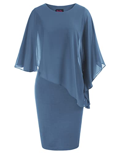 Hanna Nikole Bleistiftkleid Damen Rundhalsausschnitt Business Arbeitskleider Elegante Bürokleid Bläuliches Grau S Hanna Nikole Bleistiftkleid Damen Rundhalsausschnitt Business Arbeitskleider Elegante Bürokleid Bläuliches Grau S von Hanna Nikole