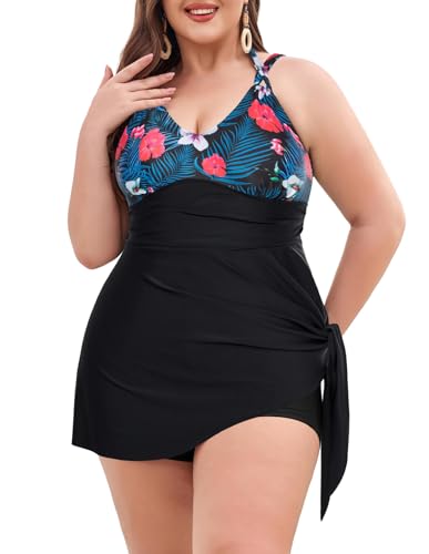 Hanna Nikole Damen Bademode Zweiteiliger Große Größe Tankini Set Bauchkontrolle Elastische Sexy Boxershort Schwarz Rote Blume 50 Hanna Nikole Damen Bademode Zweiteiliger Große Größe Tankini Set Bauchkontrolle Elastische Sexy Boxershort Schwarz Rote Blume 50 von Hanna Nikole