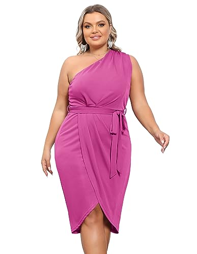 Hanna Nikole Damen Elegant Bodycon Kleid Bleistiftkleid Cocktailkleid Ärmellos Sexy Knielang Partykleid Rosarot 46 von Hanna Nikole