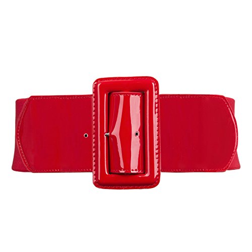 Hanna Nikole Damen Elegant Buckle Damengürtel Einfarbig Stretchgürtel Red XL von Hanna Nikole