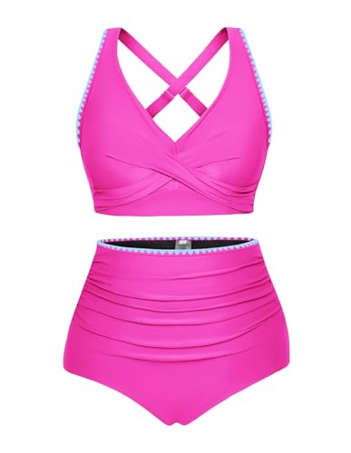 Hanna Nikole Damen Große Größe V Ausschnitt Bikini Set Push Up Bademoden Freizeit Strandkleid Rosenrot 46 Hanna Nikole Damen Große Größe V Ausschnitt Bikini Set Push Up Bademoden Freizeit Strandkleid Rosenrot 46 von Hanna Nikole