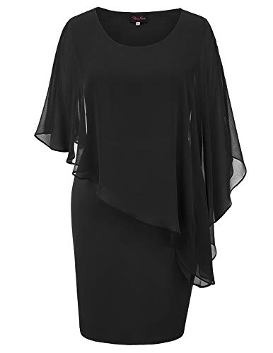 Hanna Nikole Damen Plus Size Partykleid Festliche Cocktailkleid für Hochzeit Schwarz 50 von Hanna Nikole