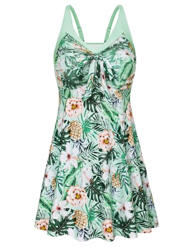 Hanna Nikole Damen Tankini Set Strand Spaghetti-trÄger V-Neck ÜbergrÖsse Solid Color Swimwear Orangene Blume 54 von Hanna Nikole