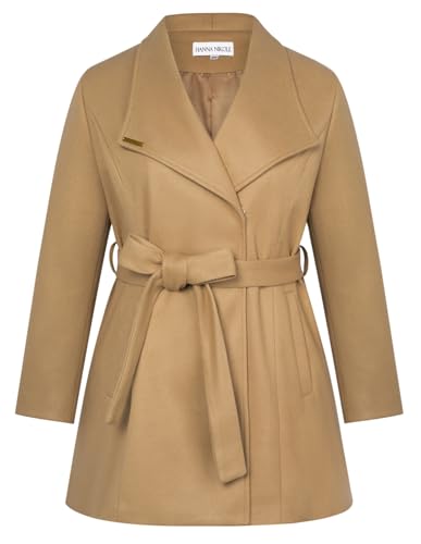 Hanna Nikole Damen Trenchcoat Mantel Mit Gürtel Winddichter Mantel Eleganter und Wärmender Wintermantel Khaki 52 Hanna Nikole Damen Trenchcoat Mantel Mit Gürtel Winddichter Mantel Eleganter und Wärmender Wintermantel Khaki 52 von Hanna Nikole