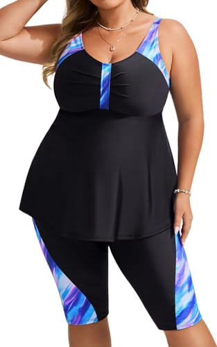 Hanna Nikole Frauen Große Größe Zweiteilig Badeanzüge Push Up Dehnbarem Badeanzug für Mollige Frauen Blaue und Violette Fantasie 50 Hanna Nikole Frauen Große Größe Zweiteilig Badeanzüge Push Up Dehnbarem Badeanzug für Mollige Frauen Blaue und Violette Fantasie 50 von Hanna Nikole
