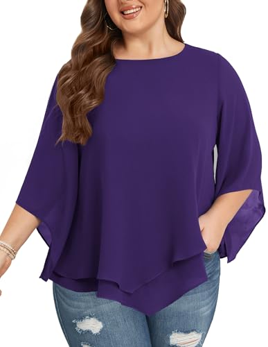 Hanna Nikole Frauen Übergröße Chiffon Bluse Mode Einfarbig Ärmellos Lang Tops Schwarz 54 von Hanna Nikole