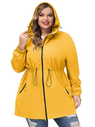 Hanna Nikole Regenjacke Damen Wasserdicht Atmungsaktiv Leicht Outdoorjacke Windbreaker Regenmantel ​Windjacke Wandern Regenjacken 50 von Hanna Nikole