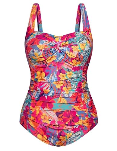 Hanna Nikole Shape Badeanzug Damen GroßE GrößEnschwimmanzug Einteiler Bauchweg Bademode Push Up Schwimmanzug Weiche Strandmode Mit Verstellbarer Schultergurt von Hanna Nikole