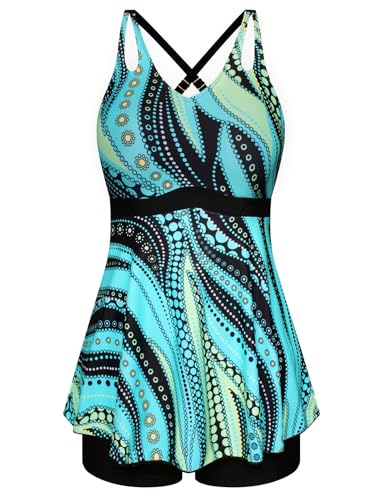 Hanna Nikole Tankini Damen Bademode Set Raffung Einteilige bademode Swimsuits for Women für Foto 2025 Sommer Floral S von Hanna Nikole