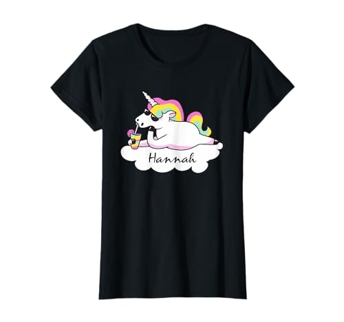 Hannah Vorname Mädchen Personalisiertes Einhorn T-Shirt Hannah Vorname Mädchen Personalisiertes Einhorn T-Shirt von Hannah Namen Shirts für Kinder