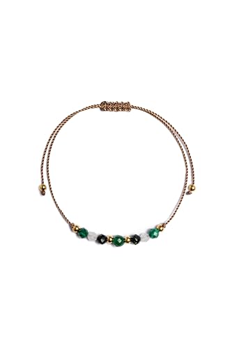 Hannah Store Stier Jadeit Smaragd Malachit Sternzeichen Armband mit Natursteinen eleganter Damen Schmuck verstellbares Naturstein Armband mit mehrfarbigen Edelsteinen von Hannah Store