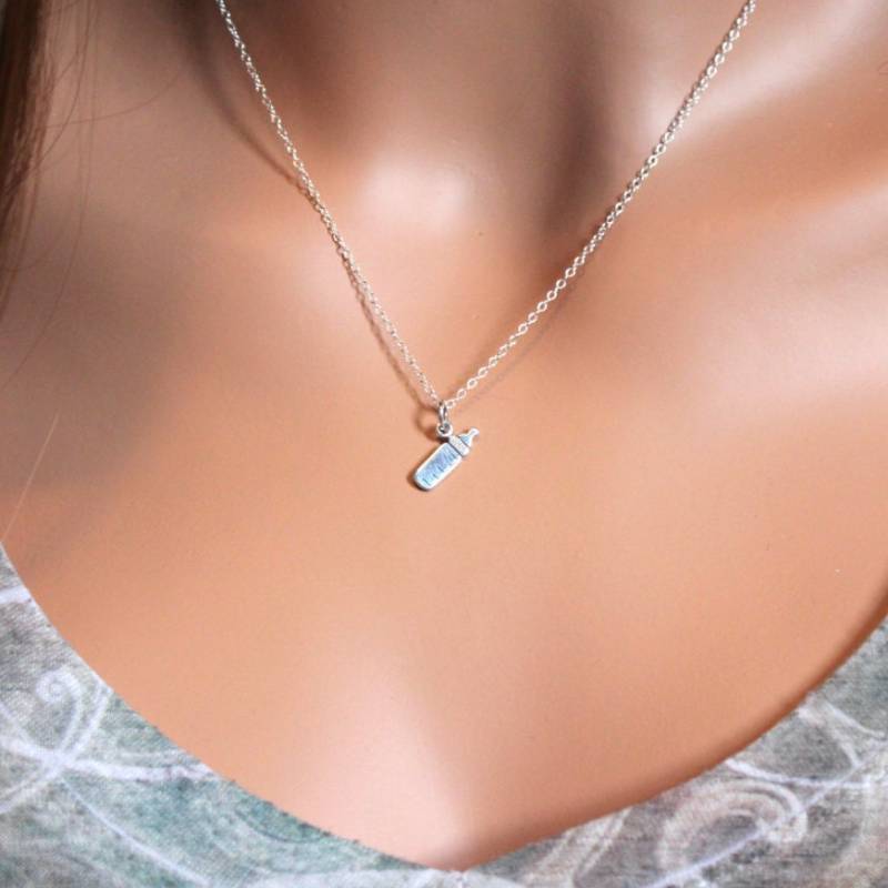 sterling Silber Baby Flasche Halskette Neue Mom Geschenk von HannahCatherines