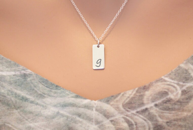 sterling Silber Initial G Bar Halskette Personalisierter Charm Anhänger von HannahCatherines