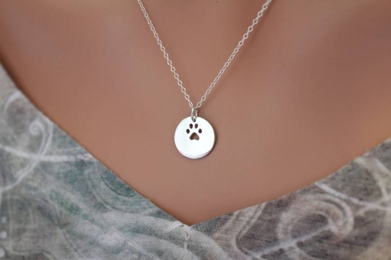 Pfoten Abdruck Halskette Kreis Charm Haustier Schmuck von HannahCatherines
