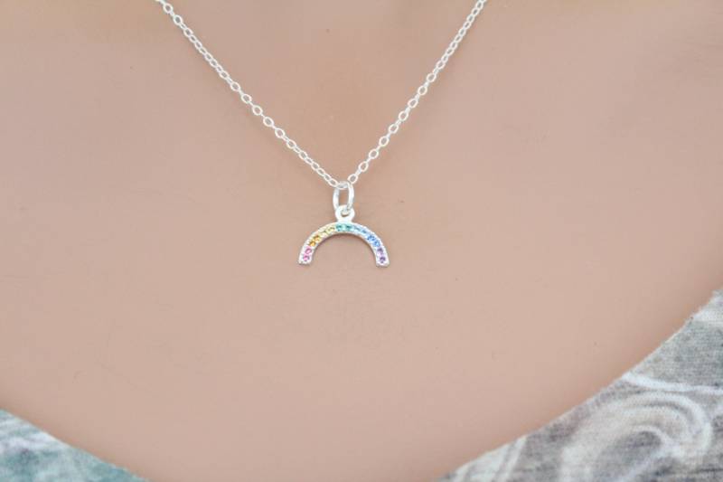 Regenbogen Halskette Mit Nano Edelstein Kristallen von HannahCatherines