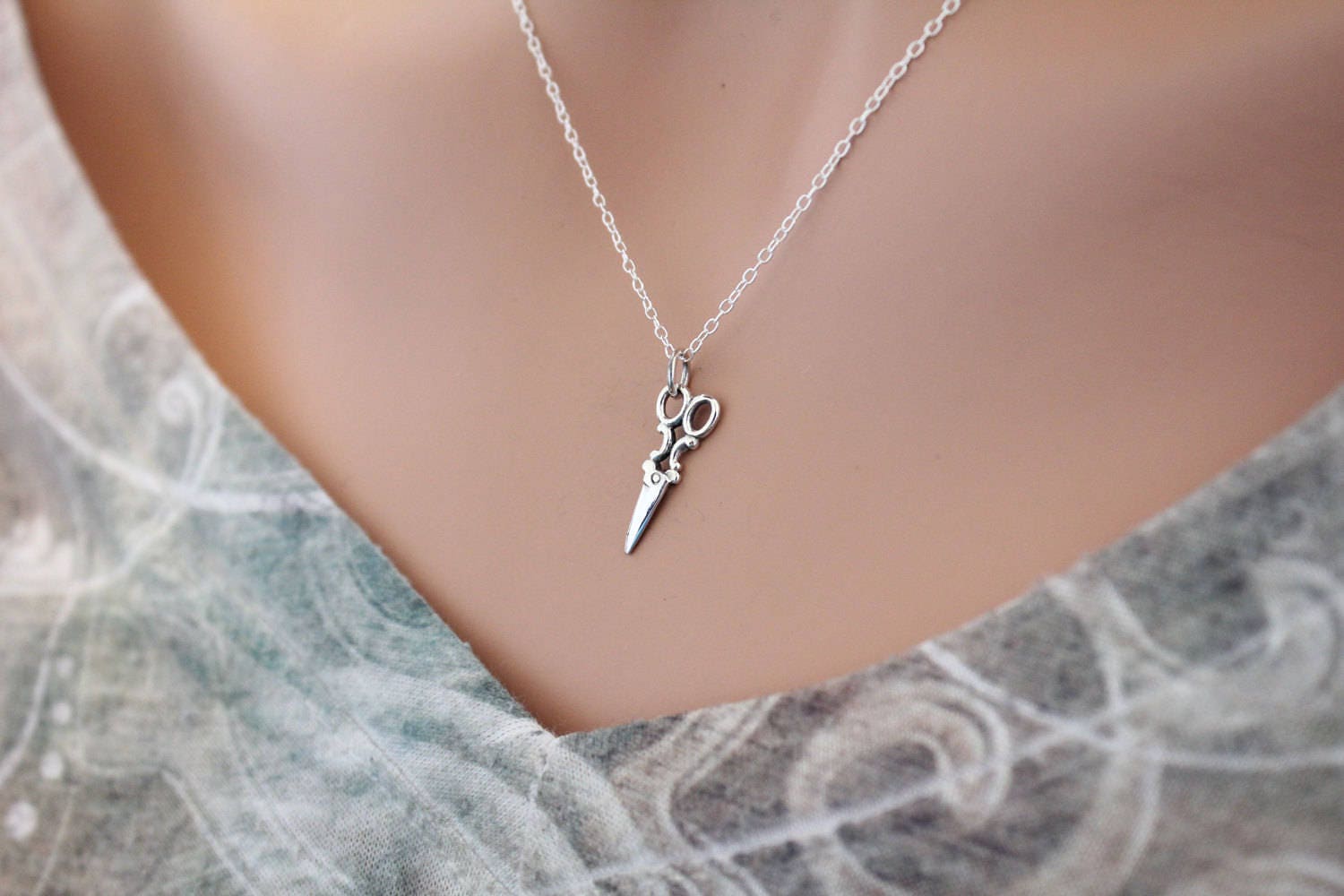 Scheren-Halskette Aus Sterlingsilber Friseur Geschenk von HannahCatherines