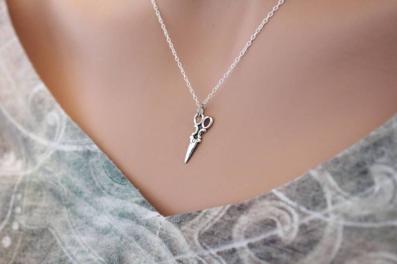 Scheren-Halskette Aus Sterlingsilber Friseur Geschenk von HannahCatherines