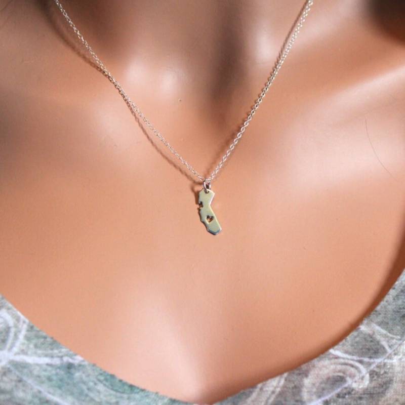 Kalifornien Zustand Halskette Herz Ausschnitt Charm von HannahCatherines