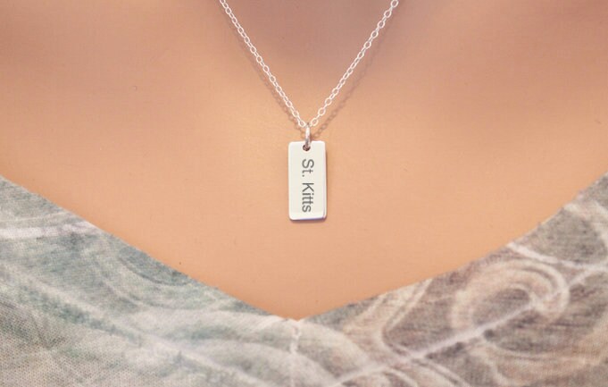 Sterling Silber St. Kitts Anhänger Halskette von HannahCatherines