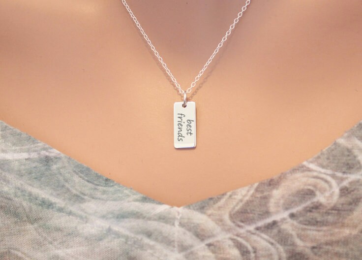 sterling Silber Beste Freunde Charme Halskette, Halskette Für 5, Schmuck, 2 von HannahCatherines