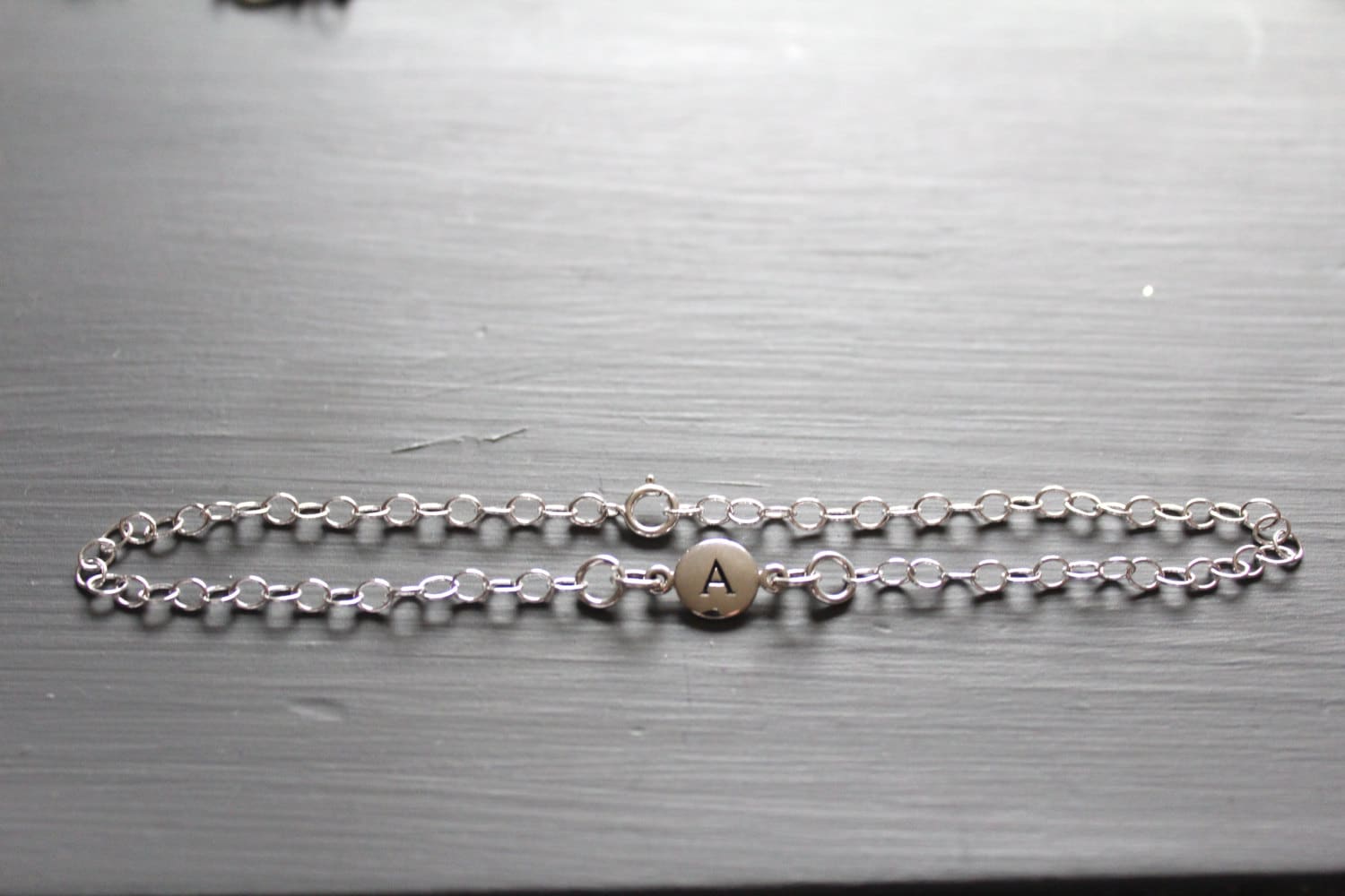 sterling Silber Initial A Armband Zierliches Bettelarmband von HannahCatherines