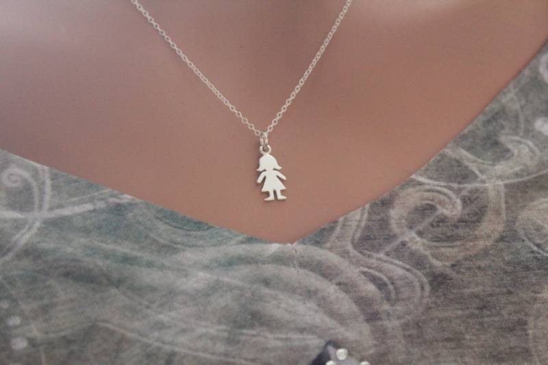 sterling Silber Girl Charm Halskette Mutter Tochter Geschenk von HannahCatherines