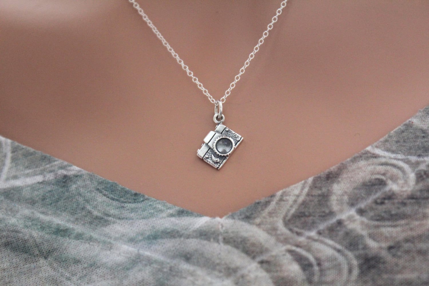 925 Silber Kamera Anhänger Halskette Fotograf Geschenk von HannahCatherines