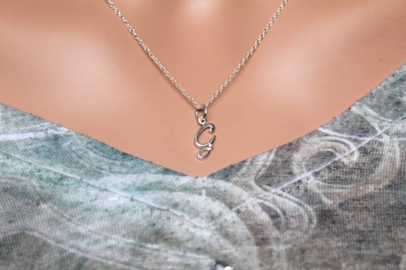 sterling Silber Schreibschrift Initial G Halskette von HannahCatherines