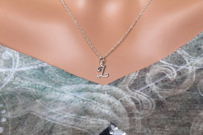 sterling Silber Schreibschrift Z Initial Halskette von HannahCatherines